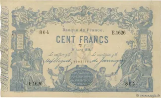 France 100 Francs, 1882 image