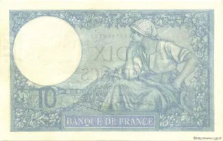 France 10 Francs, 1939-1942 reverse