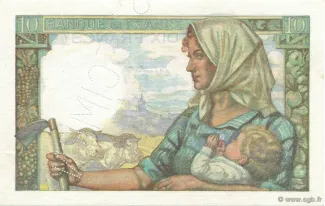 France 10 Francs, 1941-1949 reverse