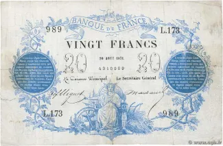 France 20 Francs, 1873 image