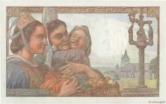 France 20 Francs, 1942-1950 reverse