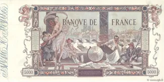 France 5.000 Francs, 1918 reverse
