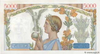 France 5.000 Francs, 1938 reverse
