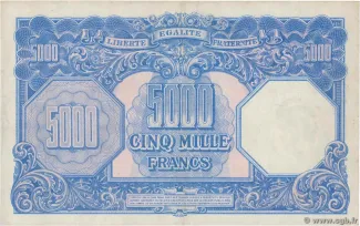 France 5.000 Francs, 1945 reverse