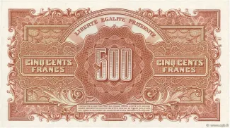 France 500 Francs, 1945 reverse