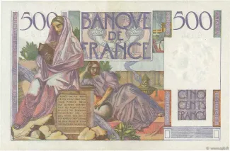 France 500 Francs, 1945-1953 reverse