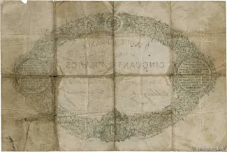 France 50 Francs, 1868-1883 reverse