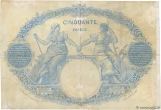 France 50 Francs, 1882-1889 reverse