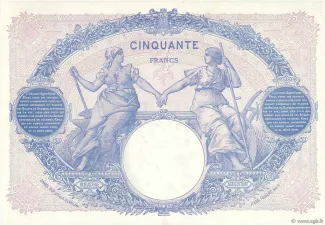 France 50 Francs, 1889-1927 reverse