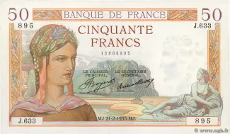 France 50 Francs, 1937 image
