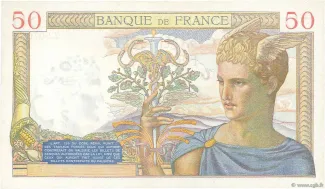 France 50 Francs, 1937-1940 reverse