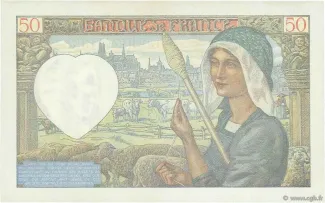 France 50 Francs, 1940-1942 reverse
