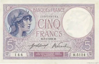 France 5 Francs, 1933 image