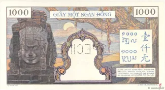 French Indochina 1.000 Piastres, 1951 reverse