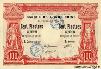 French Indochina 100 Dollars / 100 Piastres, 1903-1907 obverse