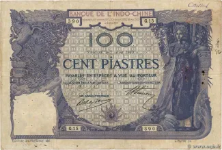 French Indochina 100 Piastres, 1911-1919 obverse