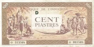 French Indochina 100 Piastres, 1942-1945 obverse