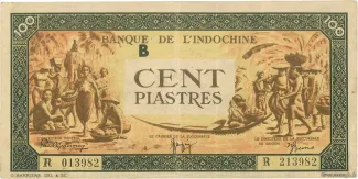 French Indochina 100 Piastres, 1942-1945 obverse