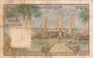 French Indochina 100 Piastres, 1954 reverse