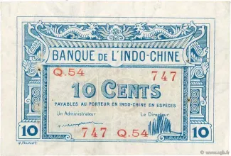 French Indochina 10 Cents, 1920-1923 obverse