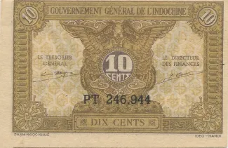 French Indochina 10 Cents, 1942 obverse
