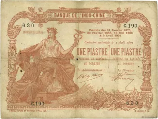 French Indochina 1 Piastre - Haïphong, 1903-1921 obverse