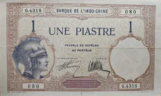 French Indochina 1 Piastre, 1921-1931 obverse