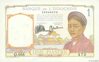 French Indochina 1 Piastre, 1932 obverse