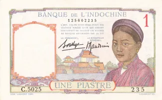French Indochina 1 Piastre, 1932-1949 obverse