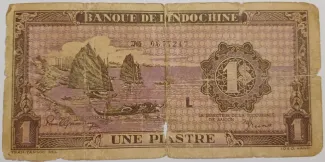 French Indochina 1 Piastre, 1942-1945 obverse
