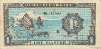 French Indochina 1 Piastre, 1942-1945 obverse