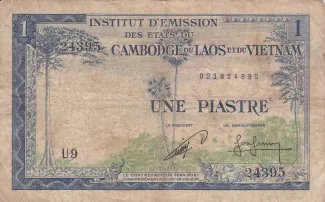 French Indochina 1 Piastre, 1954 obverse