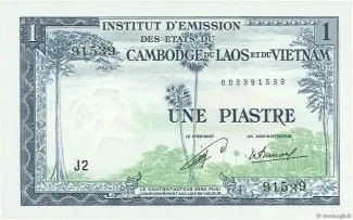 French Indochina 1 Piastre, 1954 obverse