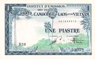 French Indochina 1 Piastre, 1954 obverse