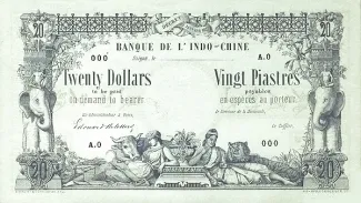 French Indochina 20 Dollars / 20 Piastres, 1876-1892 obverse