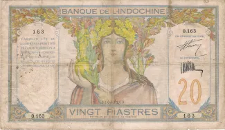 French Indochina 20 Piastres, 1928-1931 obverse
