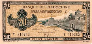 French Indochina 20 Piastres, 1942-1945 obverse