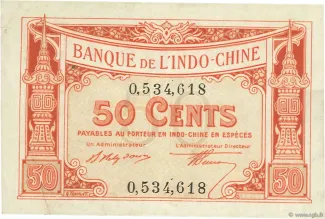 French Indochina 50 Cents, 1920-1923 obverse