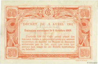 French Indochina 50 Cents, 1920-1923 reverse