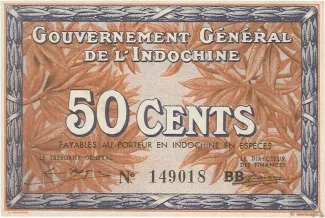 French Indochina 50 Cents, 1939 obverse
