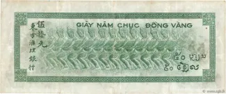 French Indochina 50 Piastres, 1945 reverse