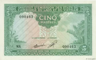 French Indochina 5 Piastres, 1953 obverse