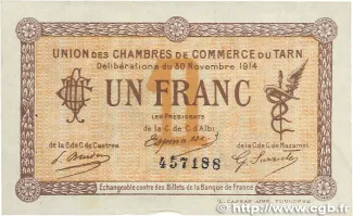 French notgeld 1 Franc, 1914 image
