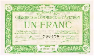 French notgeld 1 Franc, 1915 image