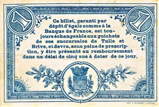 French notgeld 1 Franc, 1915 reverse