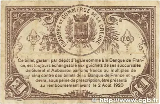 French notgeld 1 Franc, 1915 reverse