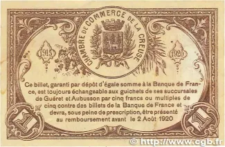 French notgeld 1 Franc, 1915 reverse