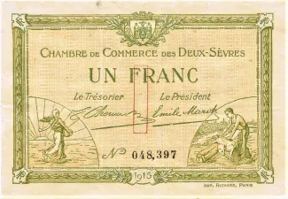 French notgeld 1 Franc, 1915 image
