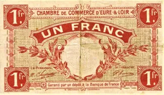 French notgeld 1 Franc, 1915 image