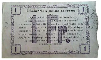 French notgeld 1 Franc, 1915 reverse